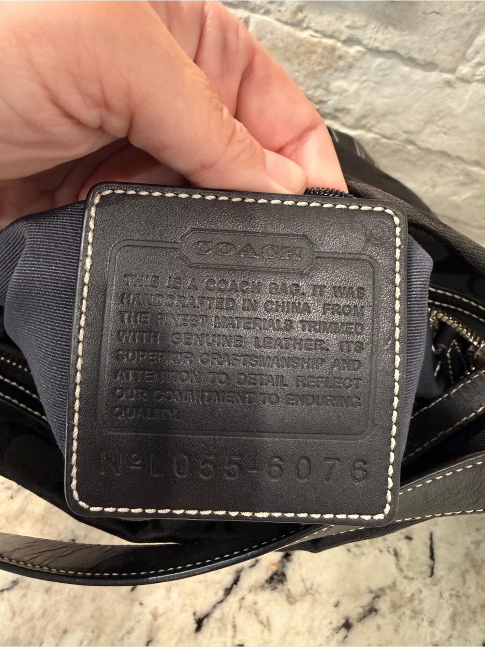 Coach EUC Vintage Black Signature Jacquard Hobo Shoulder Bag